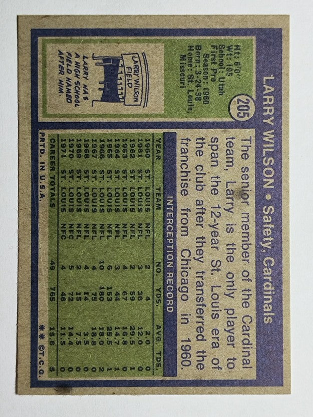 1972 Topps #205 Larry Wilson (EXMT)