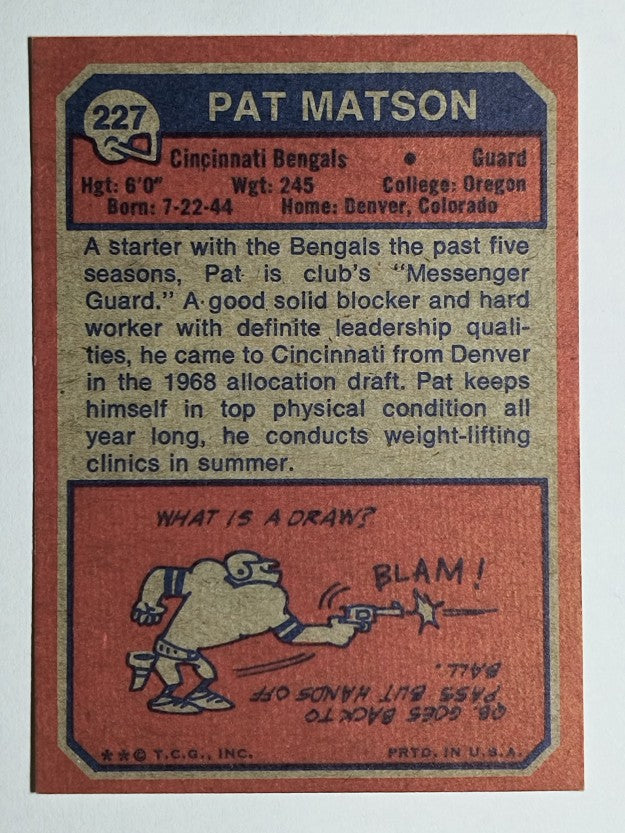 1973 Topps #227 Pat Matson (EXMT)