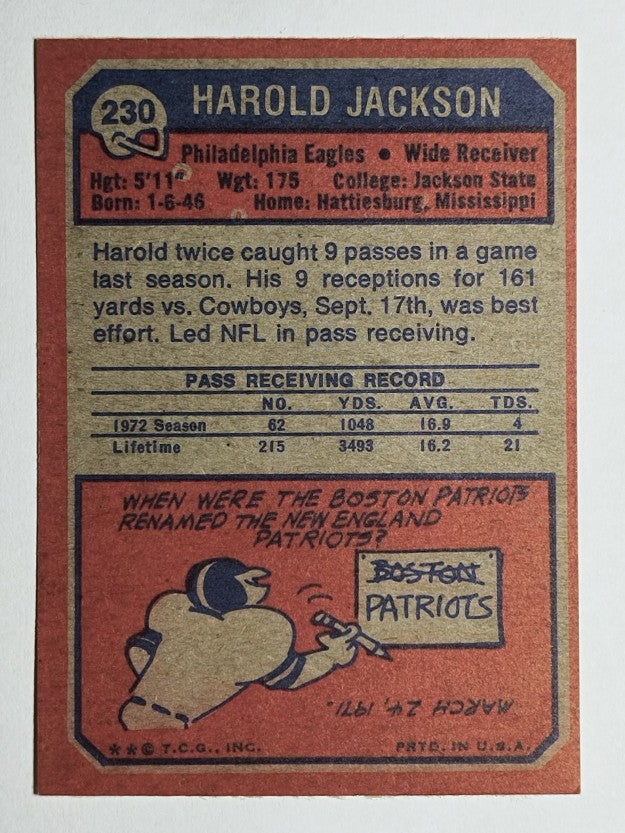 1973 Topps #230 Harold Jackson (EXMT)