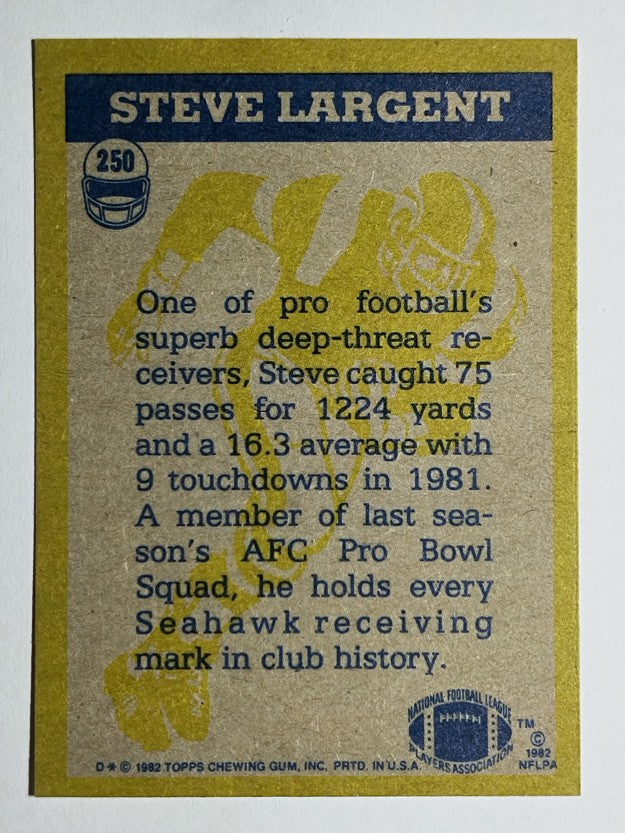 1982 Topps #250 Steve Largent IA