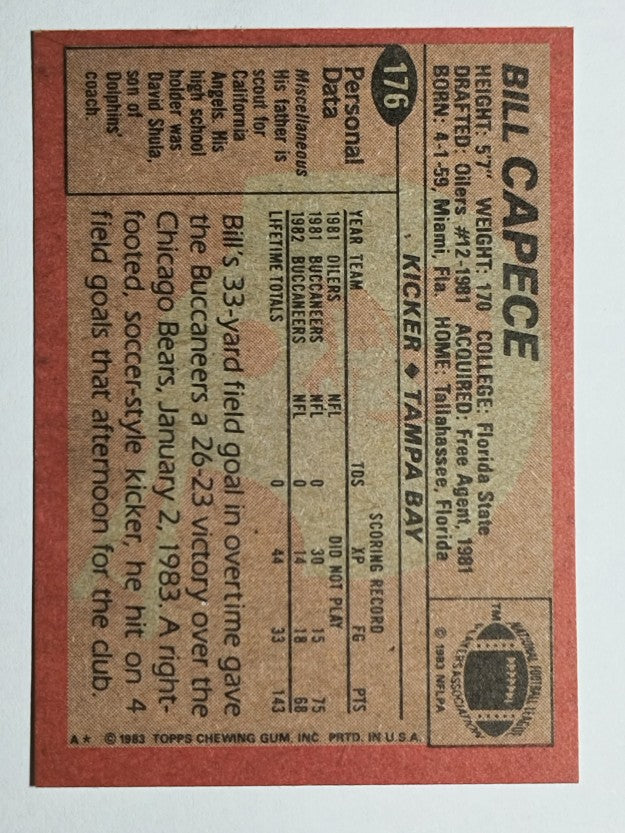 1983 Topps #176 Bill Capece