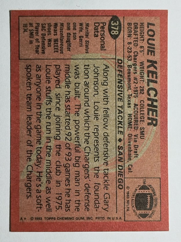 1983 Topps #378 Louie Kelcher