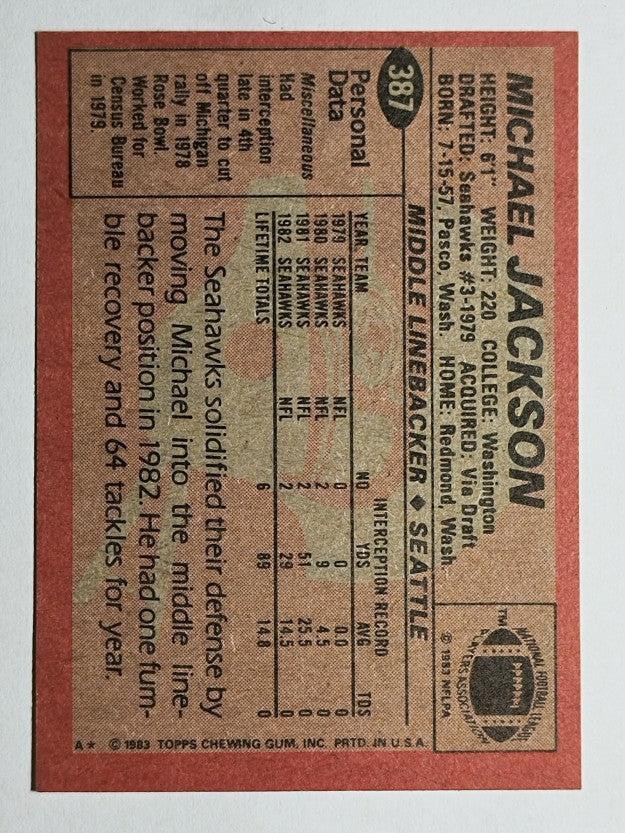 1983 Topps #387 Michael Jackson