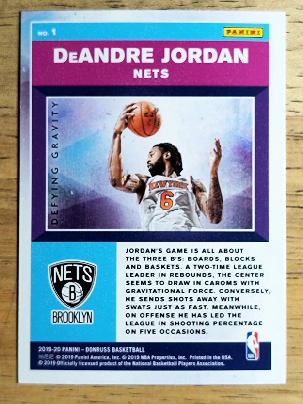 2019-20 Donruss Defying Gravity #1 DeAndre Jordan