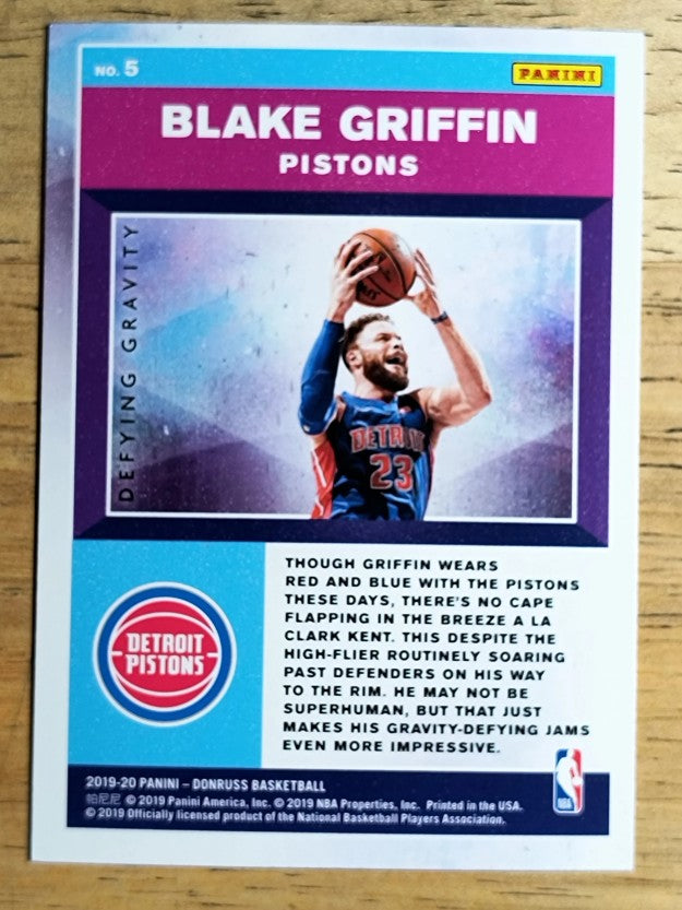 2019-20 Donruss Defying Gravity #5 Blake Griffin