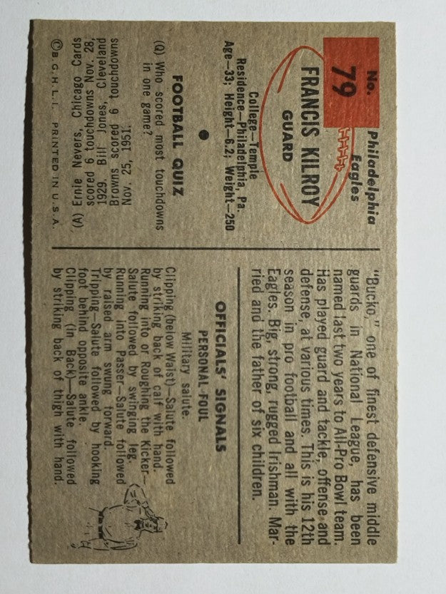 1954 Bowman #79 Bucko Kilroy SP (EXMT)