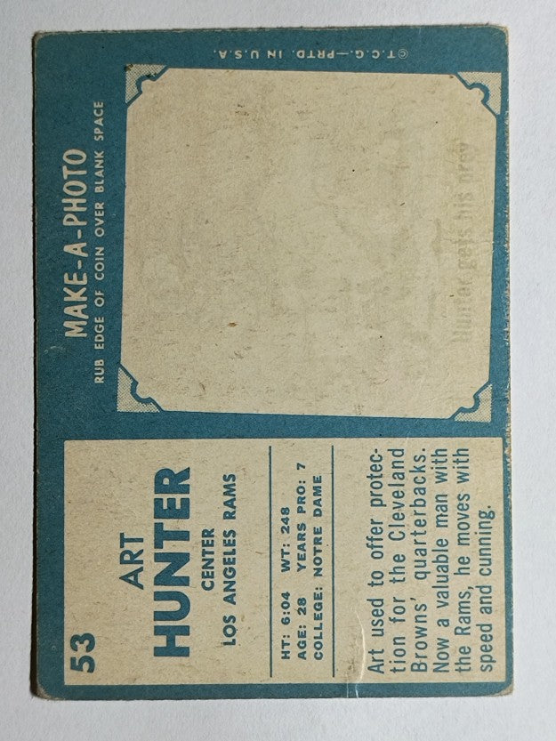 1961 Topps #53 Art Hunter (VG)