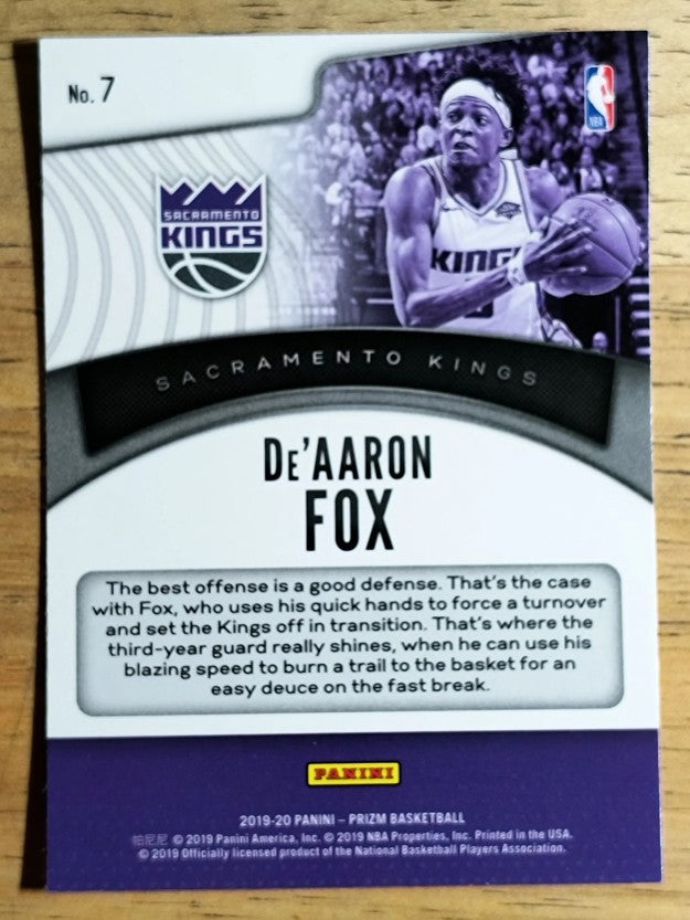 2019-20 Panini Prizm Dominance #7 De'Aaron Fox
