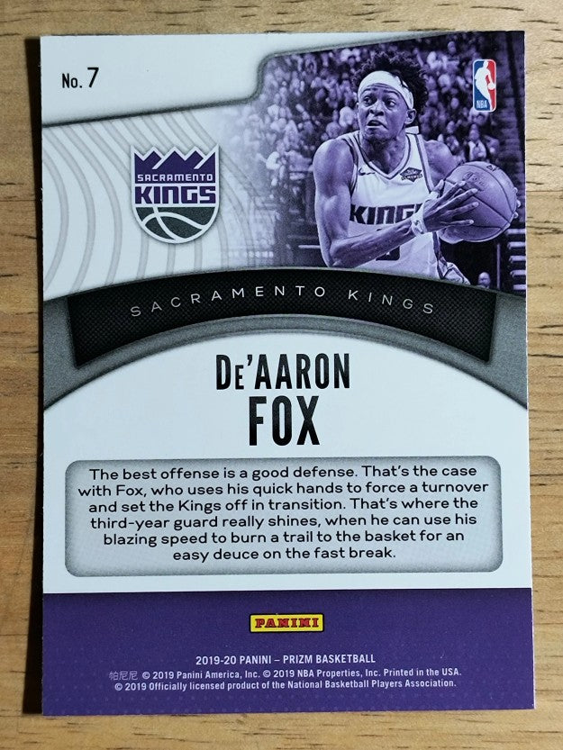 2019-20 Panini Prizm Dominance #7 De'Aaron Fox