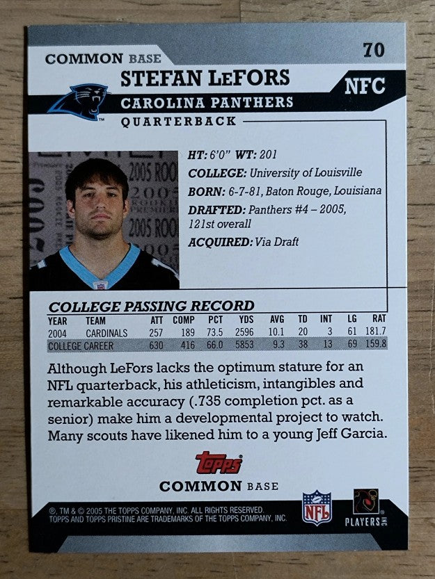 2005 Topps Pristine #70 Stefan LeFors C RC