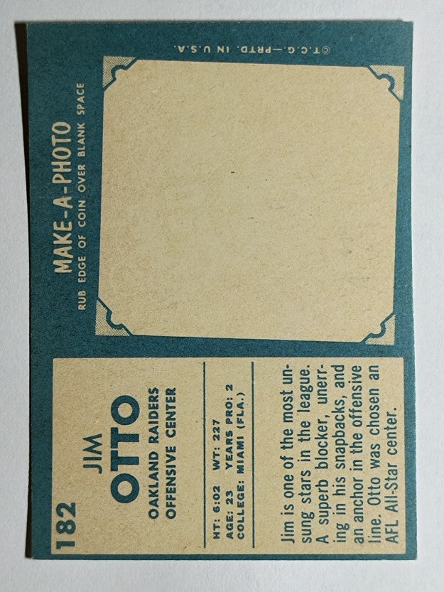 1961 Topps #182 Jim Otto RC (EXMT)