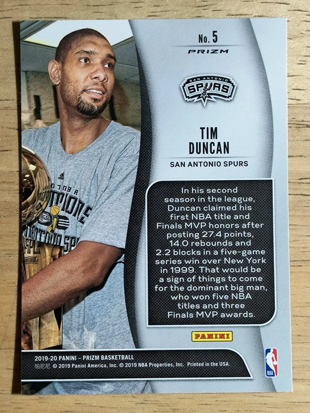 2019-20 Panini Prizm NBA Finalists #5 Tim Duncan