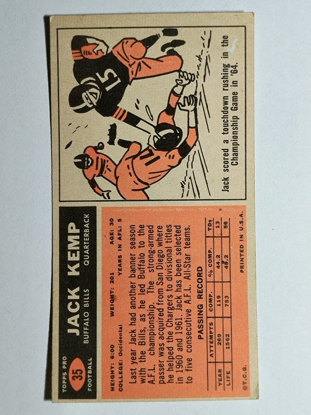 1965 Topps #35 Jack Kemp SP (EX)