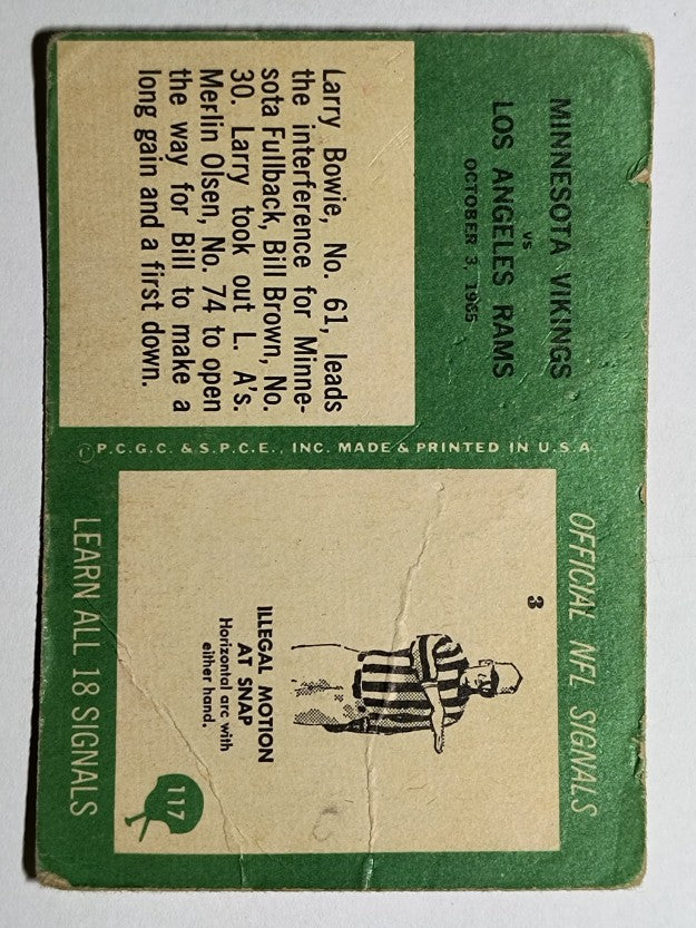 1966 Philadelphia #117 Minnesota Vikings Play (POOR)
