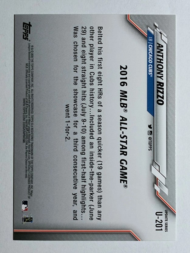 2020 Topps Update #U201 Anthony Rizzo AS
