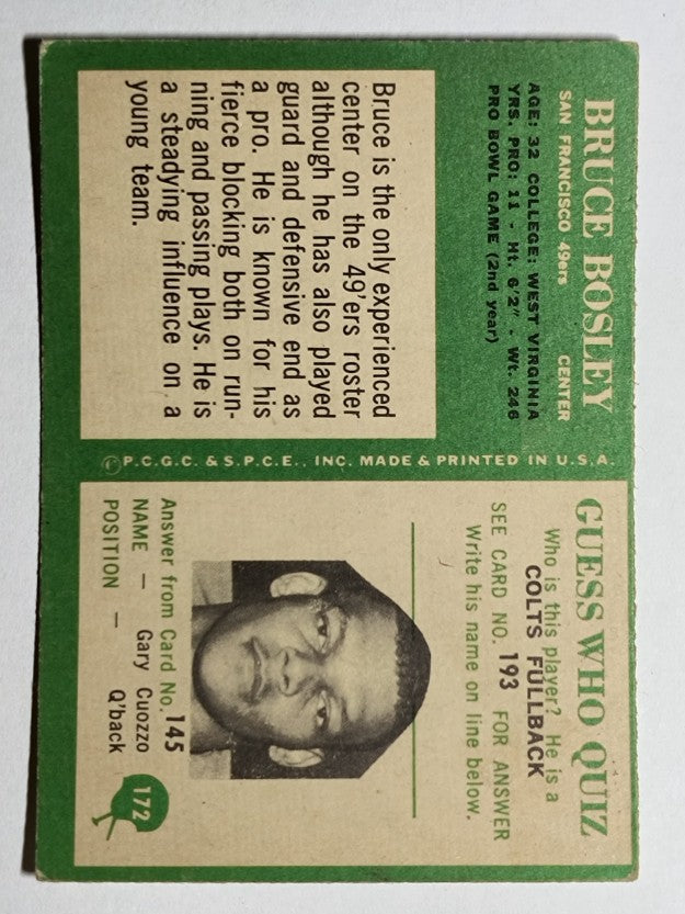 1966 Philadelphia #172 Bruce Bosley (VGEX)