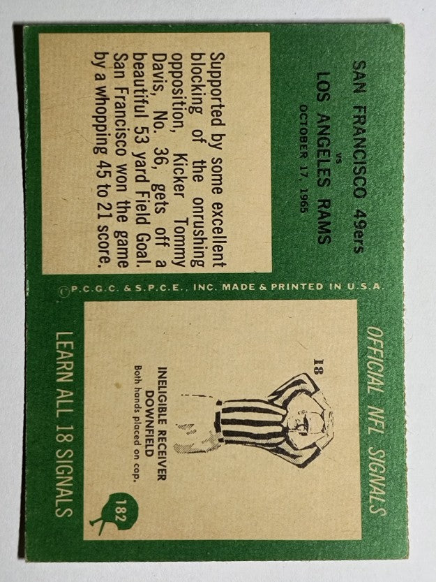 1966 Philadelphia #182 San Francisco 49ers Play (EX)