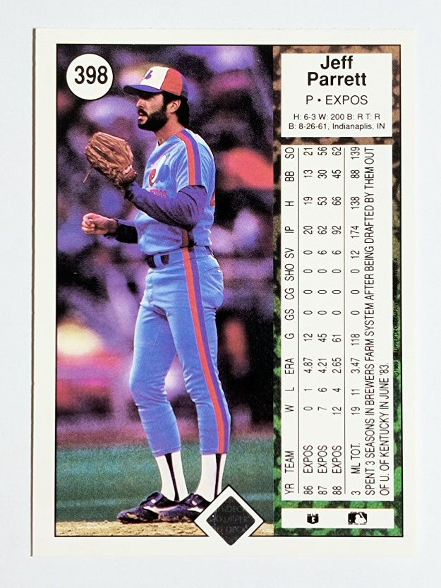 1989 Upper Deck #398 Jeff Parrett