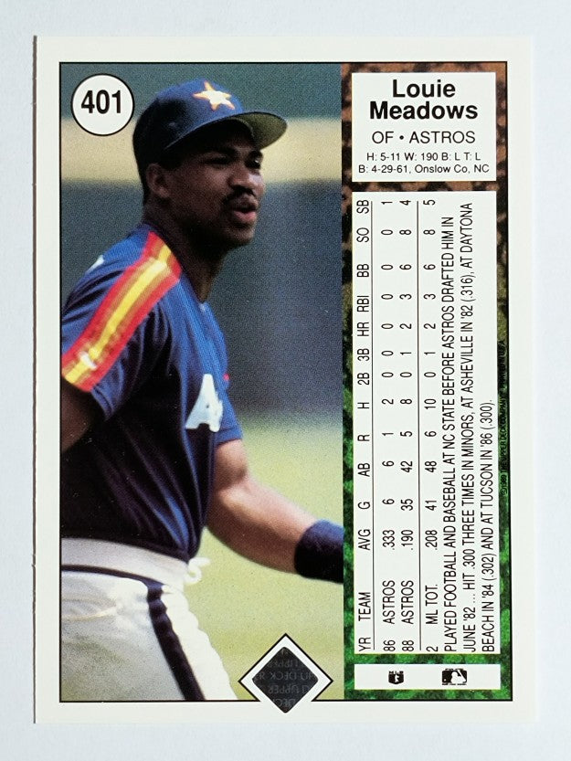 1989 Upper Deck #401 Louie Meadows RC