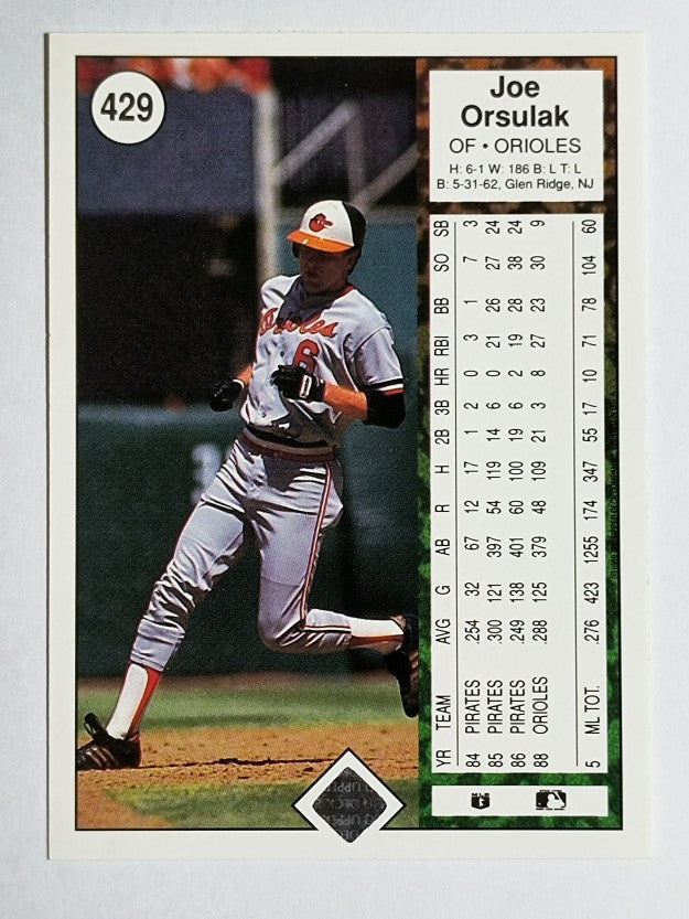 1989 Upper Deck #429 Joe Orsulak
