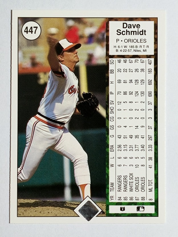 1989 Upper Deck #447 Dave Schmidt