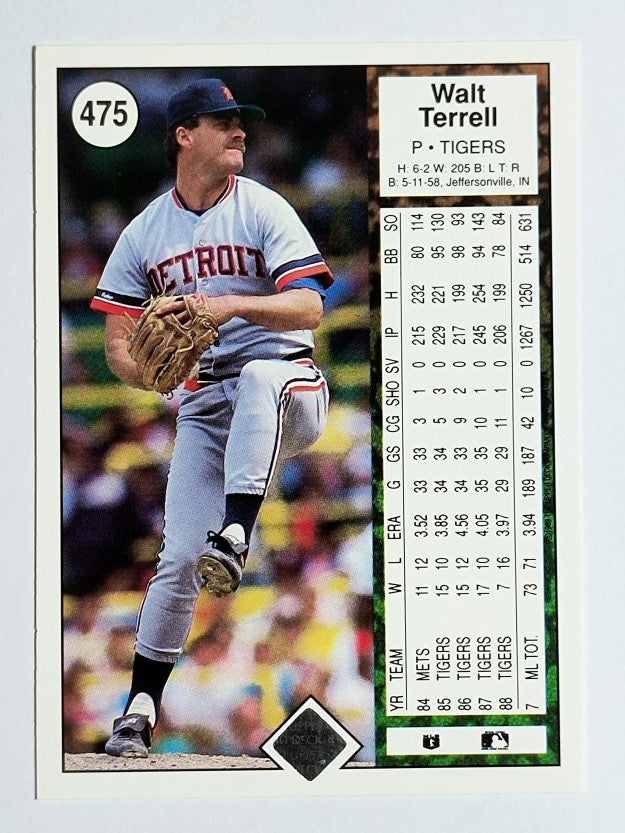 1989 Upper Deck #475 Walt Terrell