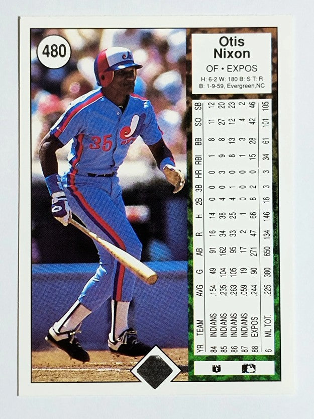 1989 Upper Deck #480 Otis Nixon