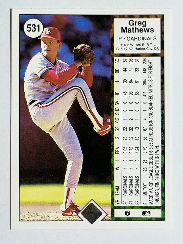 1989 Upper Deck #531 Greg Mathews
