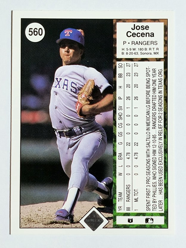 1989 Upper Deck #560 Jose Cecena