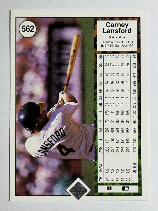 1989 Upper Deck #562 Carney Lansford