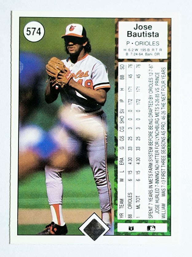 1989 Upper Deck #574 Jose Bautista RC