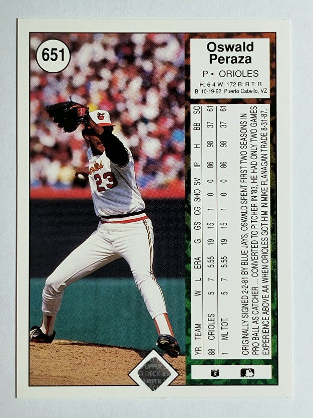1989 Upper Deck #651 Oswald Peraza RC