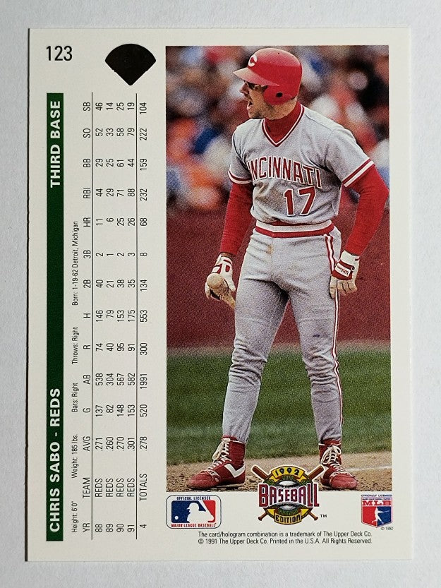 1992 Upper Deck #123 Chris Sabo