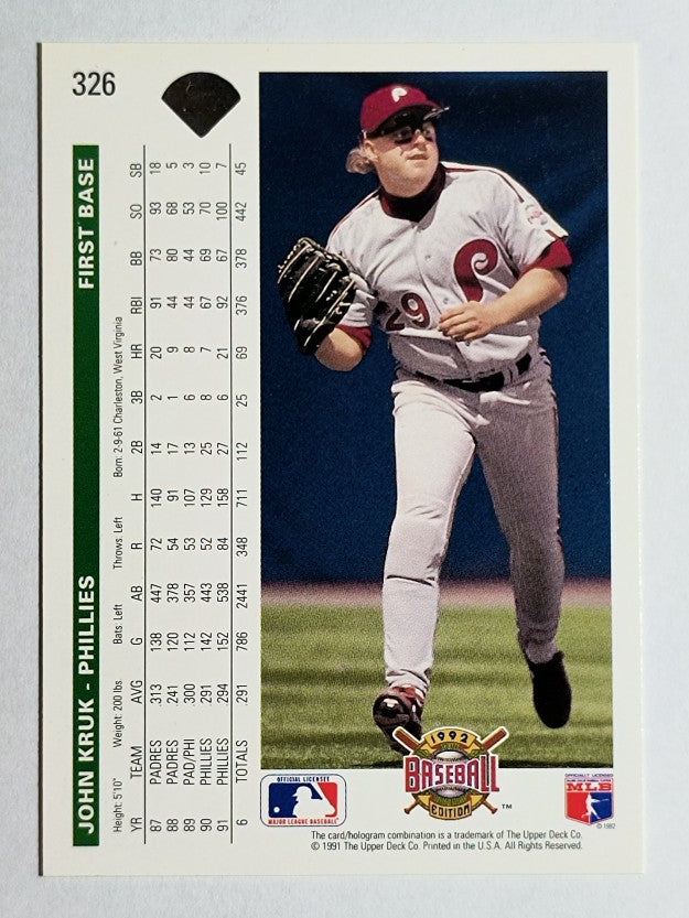 1992 Upper Deck #326 John Kruk
