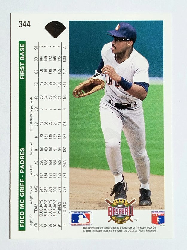 1992 Upper Deck #344 Fred McGriff