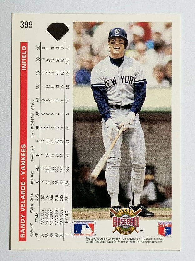 1992 Upper Deck #399 Randy Velarde