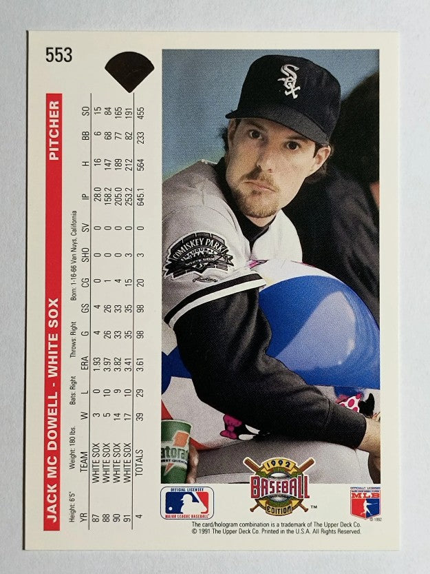 1992 Upper Deck #553 Jack McDowell