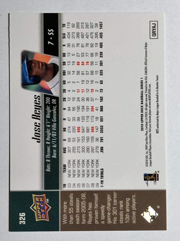 2010 Upper Deck #326 Jose Reyes