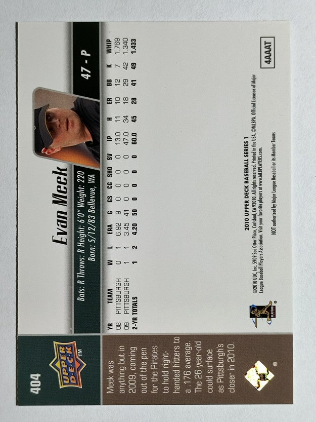 2010 Upper Deck #404 Evan Meek