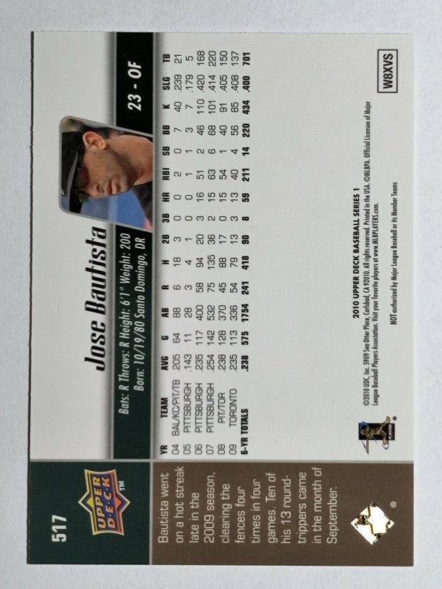 2010 Upper Deck #517 Jose Bautista