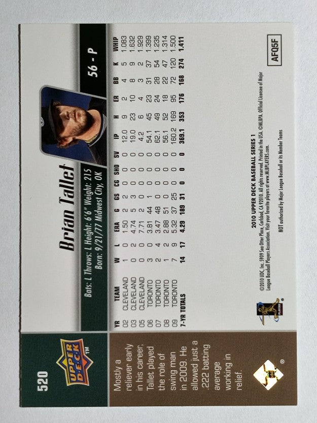 2010 Upper Deck #520 Brian Tallet