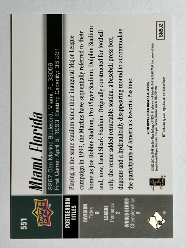 2010 Upper Deck #551 Florida Marlins BP