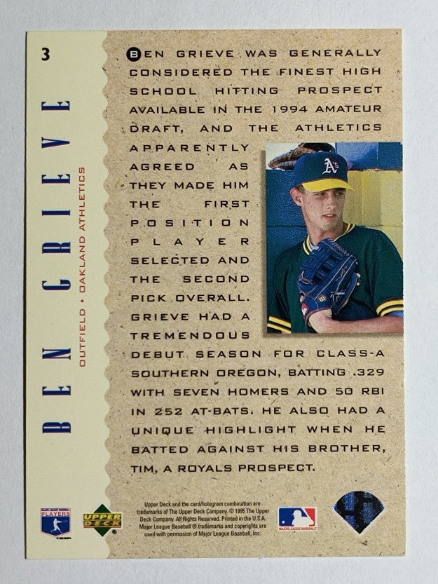 1995 Upper Deck #3 Ben Grieve