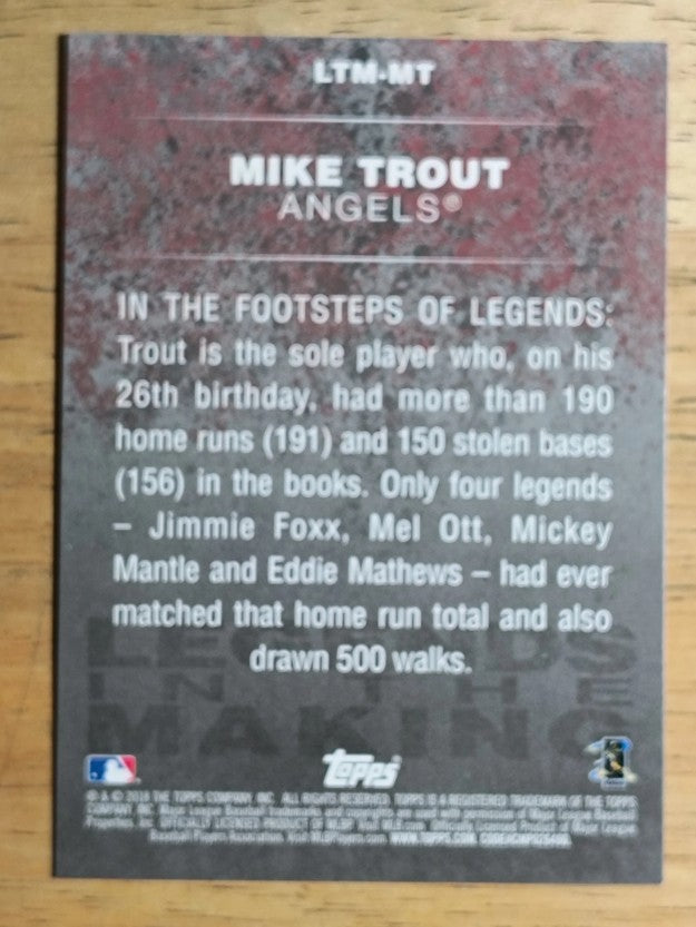 2018 Topps Legends in the Making #LTMMT Mike Trout