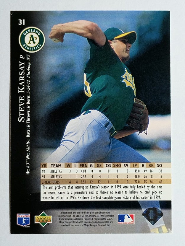 1995 Upper Deck #31 Steve Karsay