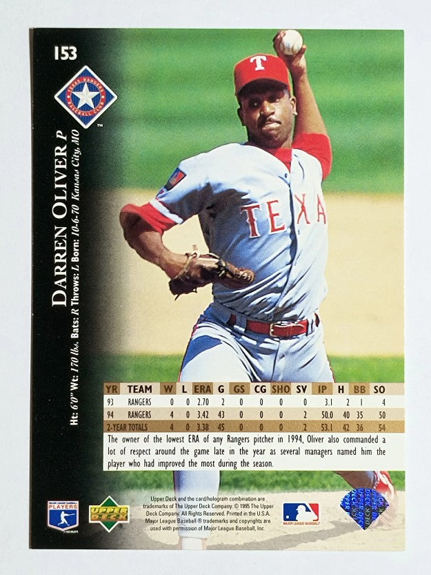 1995 Upper Deck #153 Darren Oliver