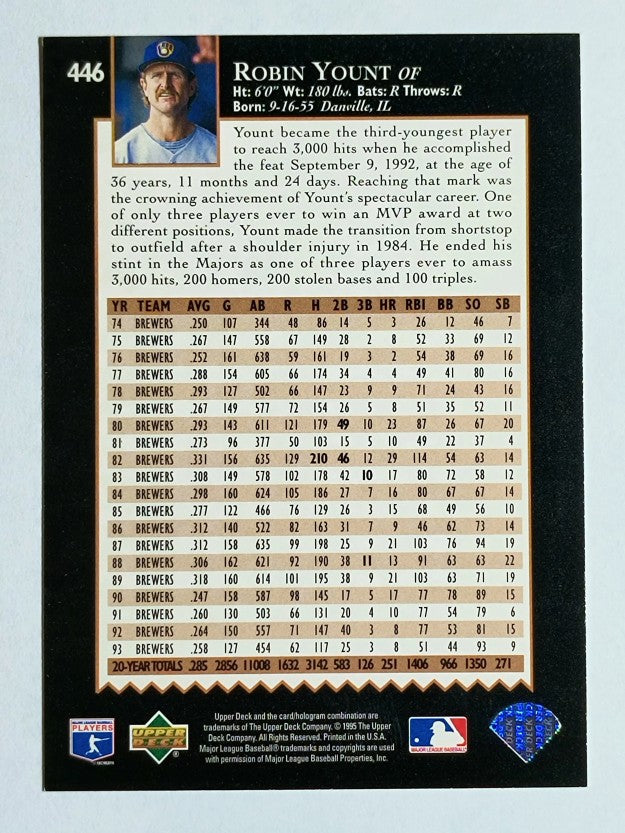 1995 Upper Deck #446 Robin Yount TRIB