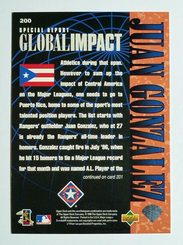 1997 Upper Deck #200 Juan Gonzalez GI