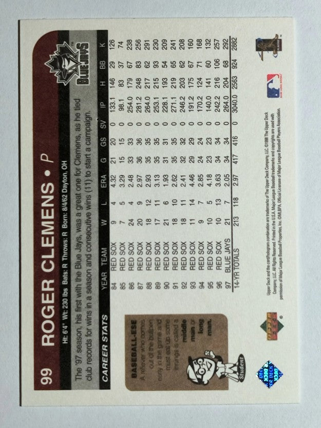 1998 Upper Deck Retro #99 Roger Clemens