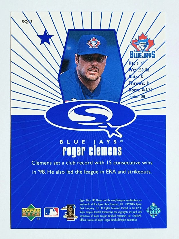 1999 UD Choice StarQuest #13 Roger Clemens